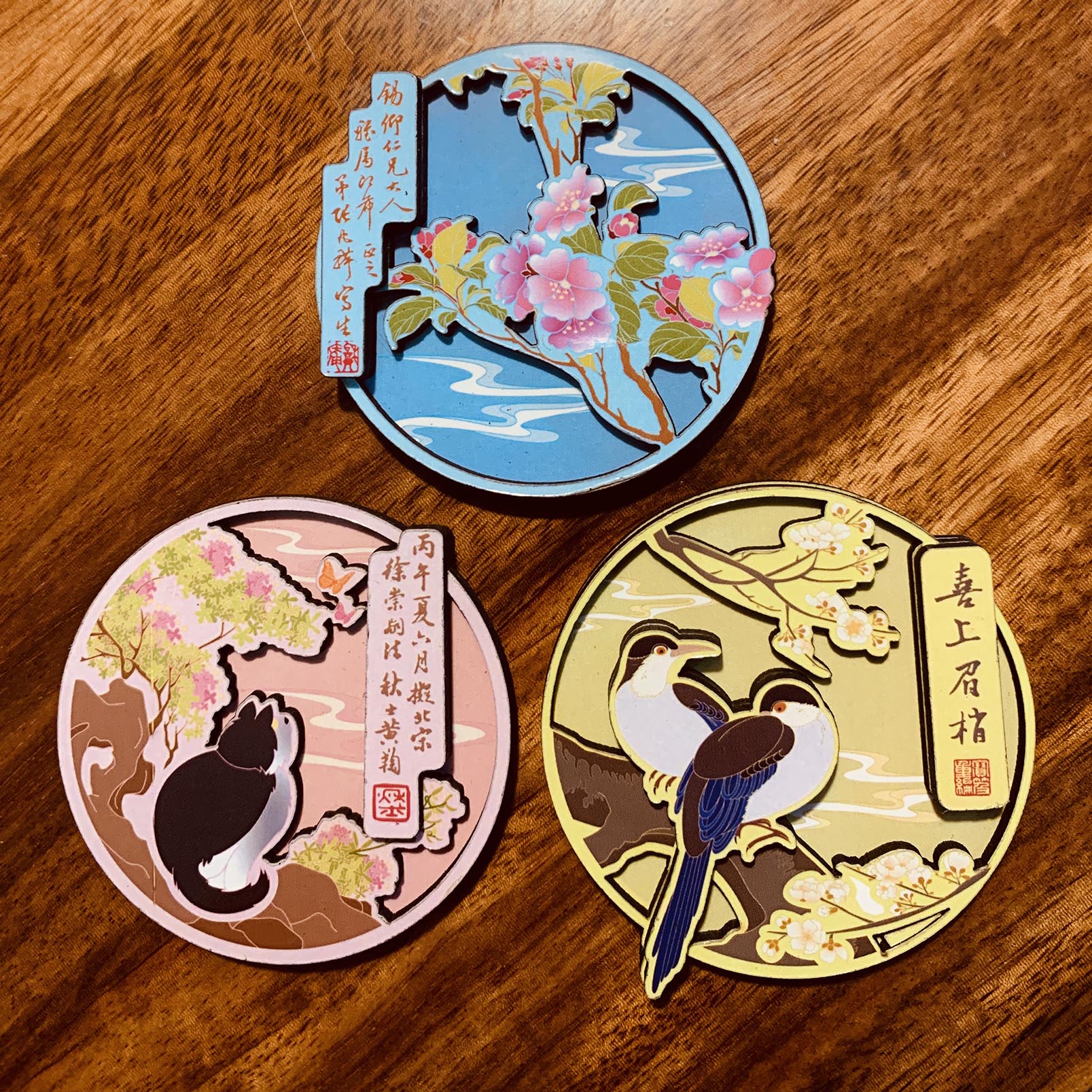 diy多层立体木制冰箱贴 花鸟动物冰箱贴 个性创意可爱立体冰箱贴