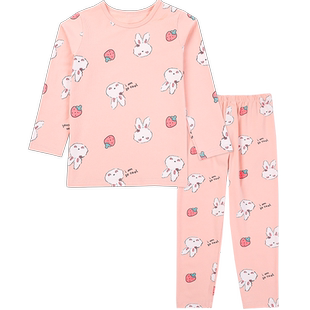 瑁恩瑁爱女童秋衣秋裤套装纯棉女孩打底内衣儿童家居服春秋薄睡衣