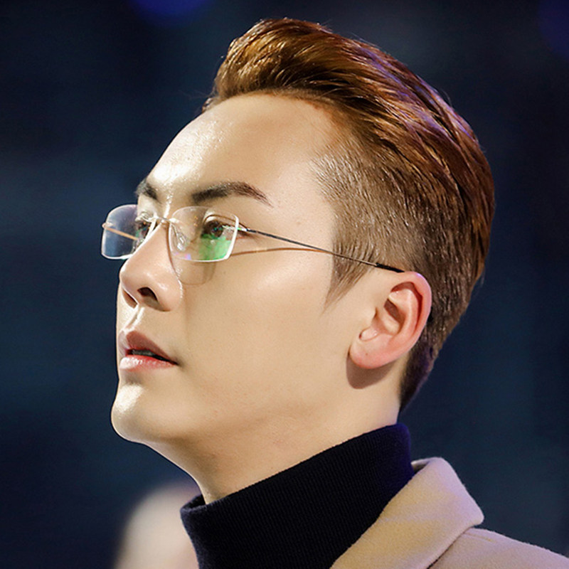 无边框近视眼镜男士款潮复古金丝眼睛框镜架超轻可配有度数光学女