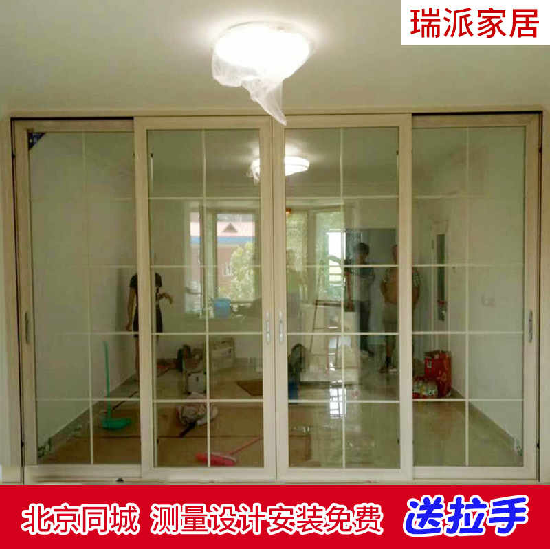 移門定制鈦鎂合金玻璃門推拉門陽臺門折疊廚房隔斷衛生間滑門定做