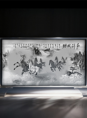 马到成功商务送礼水晶内雕摆件