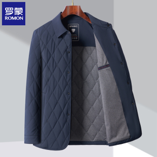 中老年爸爸装 加棉夹克棉衣外套男士 蚕丝保暖棉服 轻薄款 罗蒙秋冬季