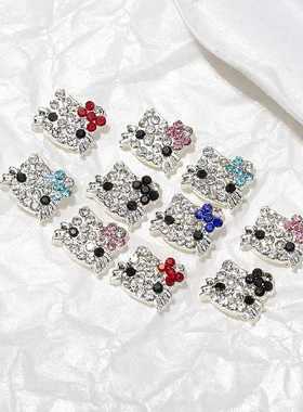 卡通美甲饰品猫咪凯蒂猫合金系满钻可爱合金动物diy指甲配件饰品p