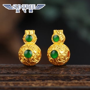 黄金福禄三通佛塔手工文玩足金999古法加厚烧蓝转运珠男女手串链