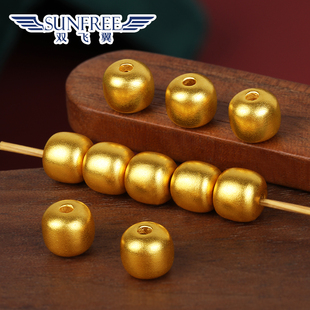 黄金硬金经典老型珠足金999散珠文玩手串直切隔珠配桶珠顶珠男女