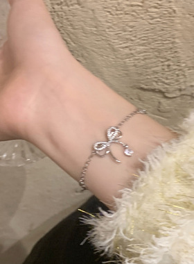 精致高级感锆石蝴蝶结手链小众设计感时尚气质百搭手环手饰品