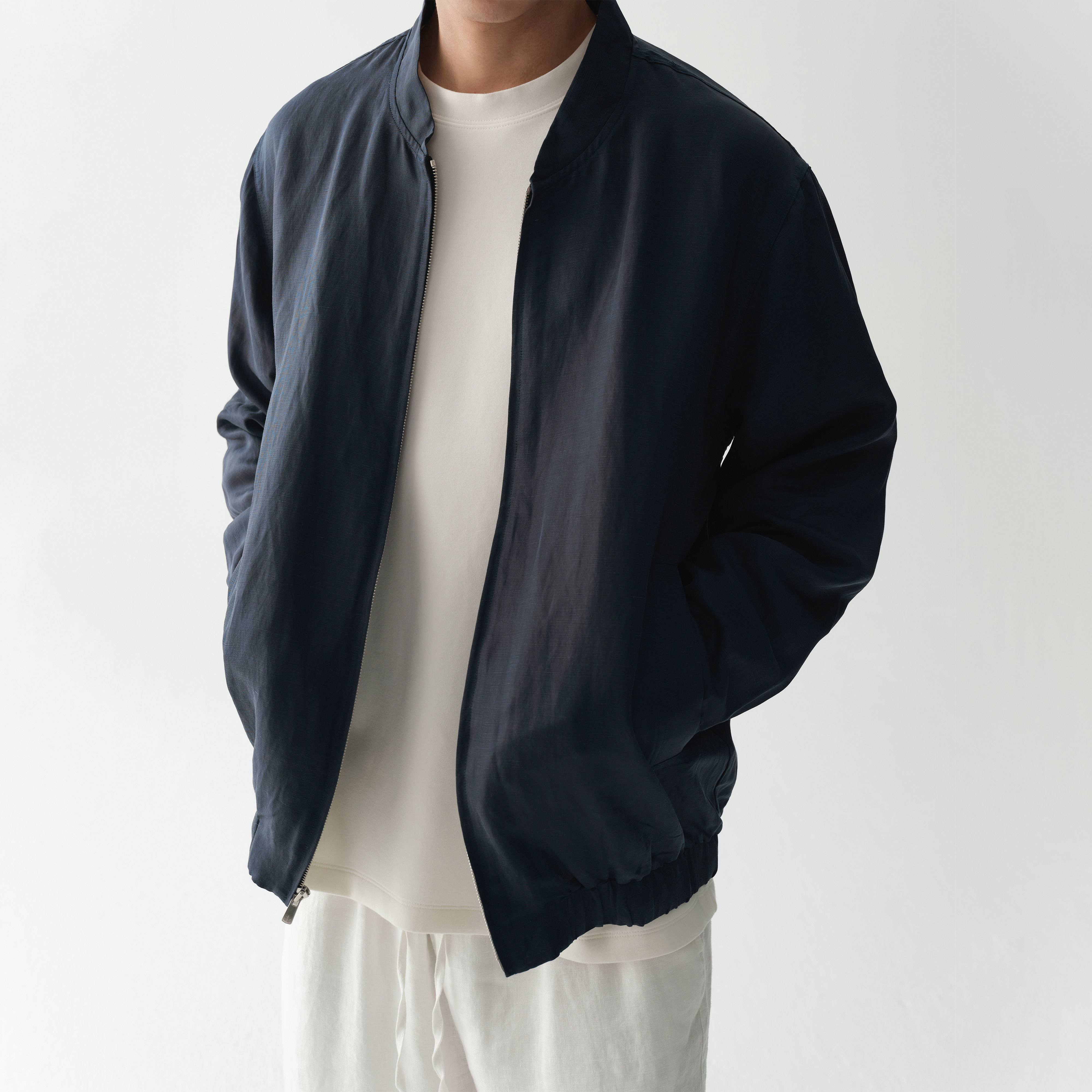 【绿标】haonanhuang 静奢铜纤维亚麻天丝混纺光泽感轻薄夹克外套,男装,夹克,淘宝优惠券,粉丝福利购,淘宝优惠卷