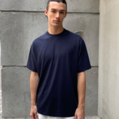 haonanhuang T恤 180g天丝汉麻7A抗菌混纺后中破缝分割微宽松短袖