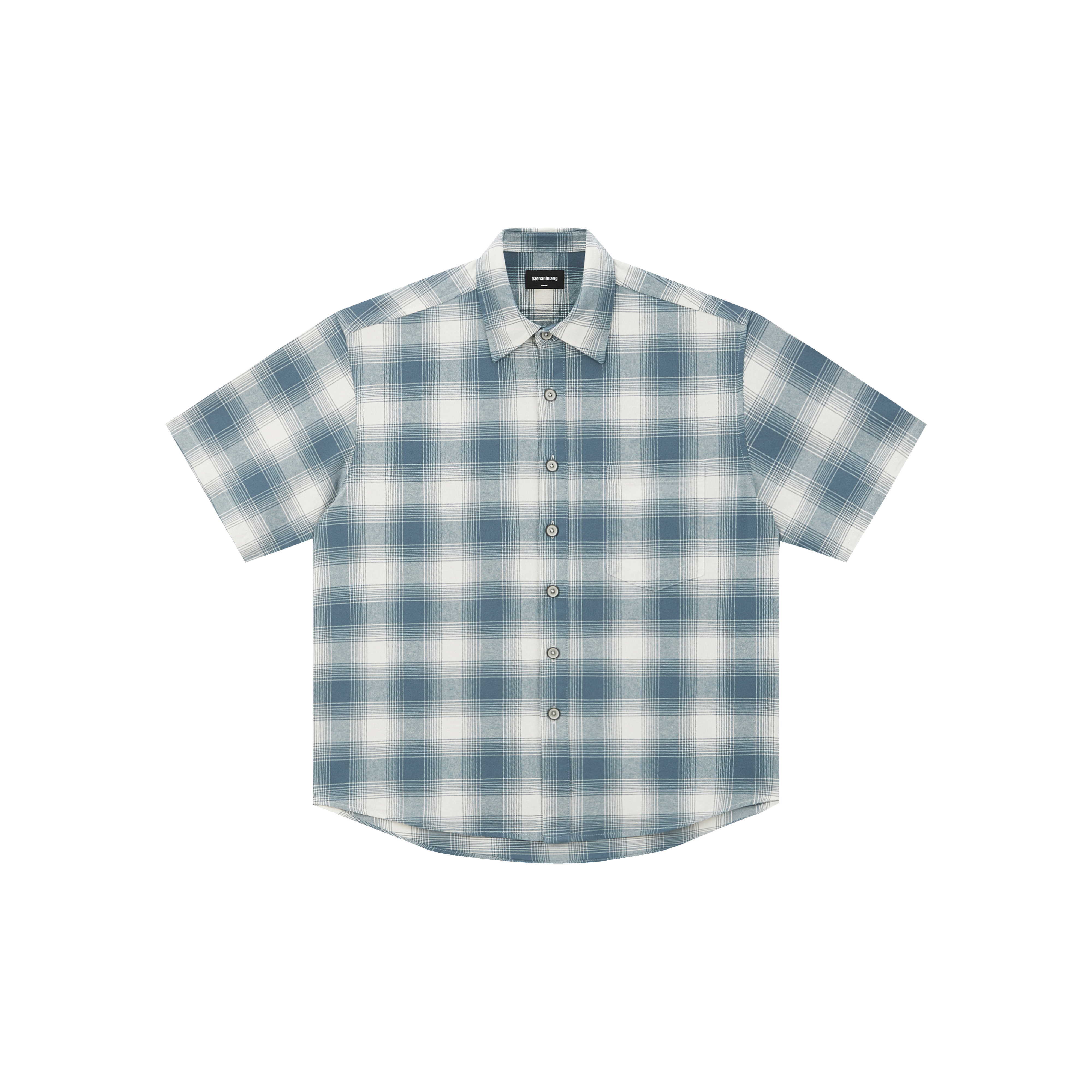 haonanhuang法兰绒磨毛短袖衬衫
