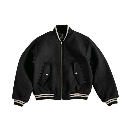 美式复古毛呢夹克男女宽松休闲