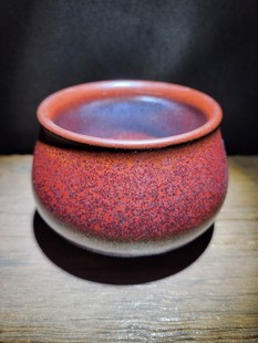 建阳建盏柿红铁锈纹大肚杯单杯茶盏茶杯大容量茶具茶碗大号品茗杯