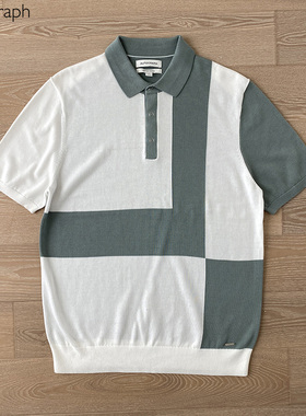 英国Autograph 男士莫代尔棉舒适透气针织混纺翻领POLO衫