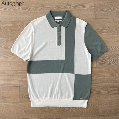 英国男莫代尔棉针织混纺POLO衫
