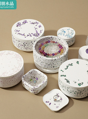 天然高端水晶碎石净化消磁碗水晶原石手饰收纳盒家居摆件工艺品