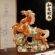 洛阳唐三彩马如意财陶瓷马摆件装 饰招财马办公室家居马年工艺品