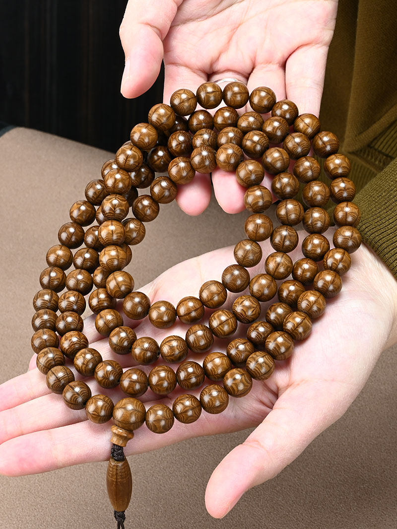 精品六道木老料手链108颗龙须藤降龙木六条纹佛珠20手串