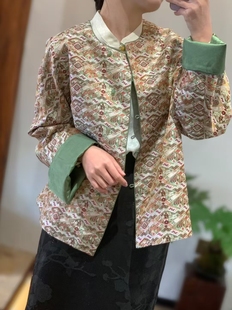 雀华锦皇家狩猎场张和才非遗古蜀锦圆领对襟外套重磅国风收藏级别