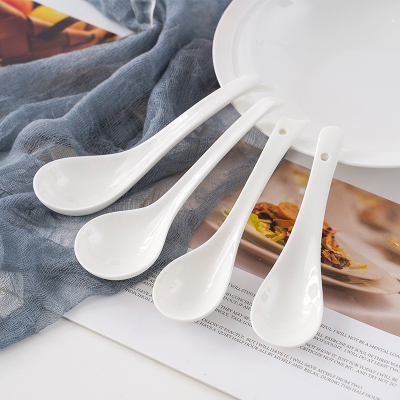 纯白色骨瓷汤勺景德镇