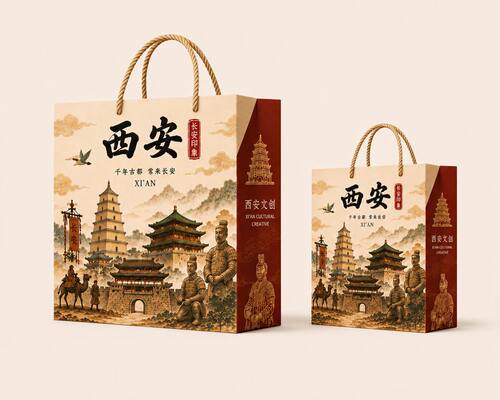 西安文创手提袋卡纸牛皮纸长安城市旅游纪念品伴手礼纸袋景点包装