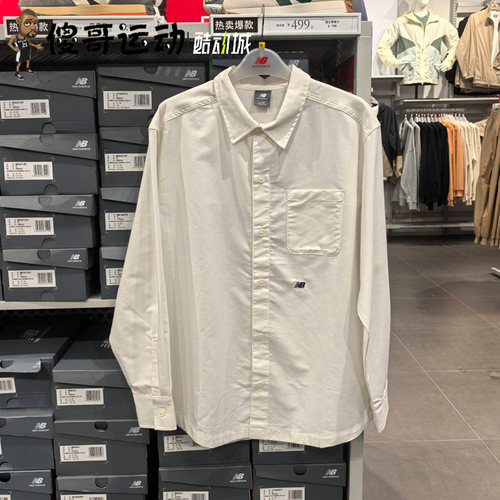 New Balance NB 男子春秋简约百搭运动休闲长袖衬衫AMJ42328