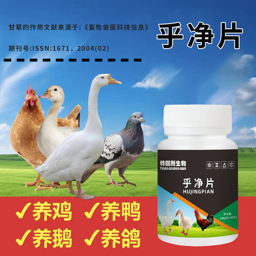 乎净片鸡鸭鹅呼吸道呼噜呆立精神不振家庭养殖常备100片/瓶
