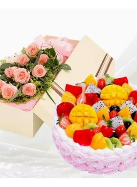 包头昆都仑区民族东路松石雅居昆区华联玫瑰花生日蛋糕鲜花店同城