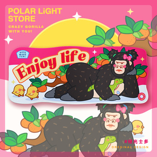 极光士多原创抱龙巨猩可爱大桌垫办公桌垫游戏大鼠标垫防滑布垫