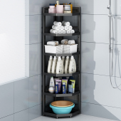 浴室置物架多层落地转角置物架卫生间洗浴用品三角收纳墙角储物架