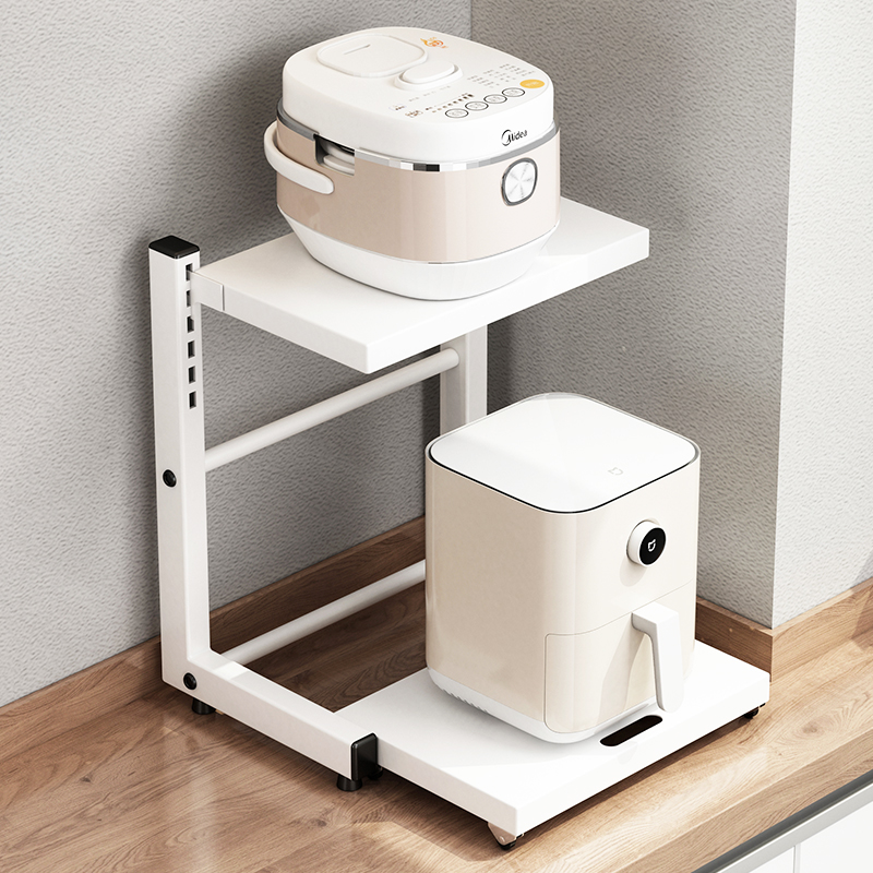 厨房电饭煲置物架多功能台面多层空气炸锅烤箱可调节抽拉式储物架