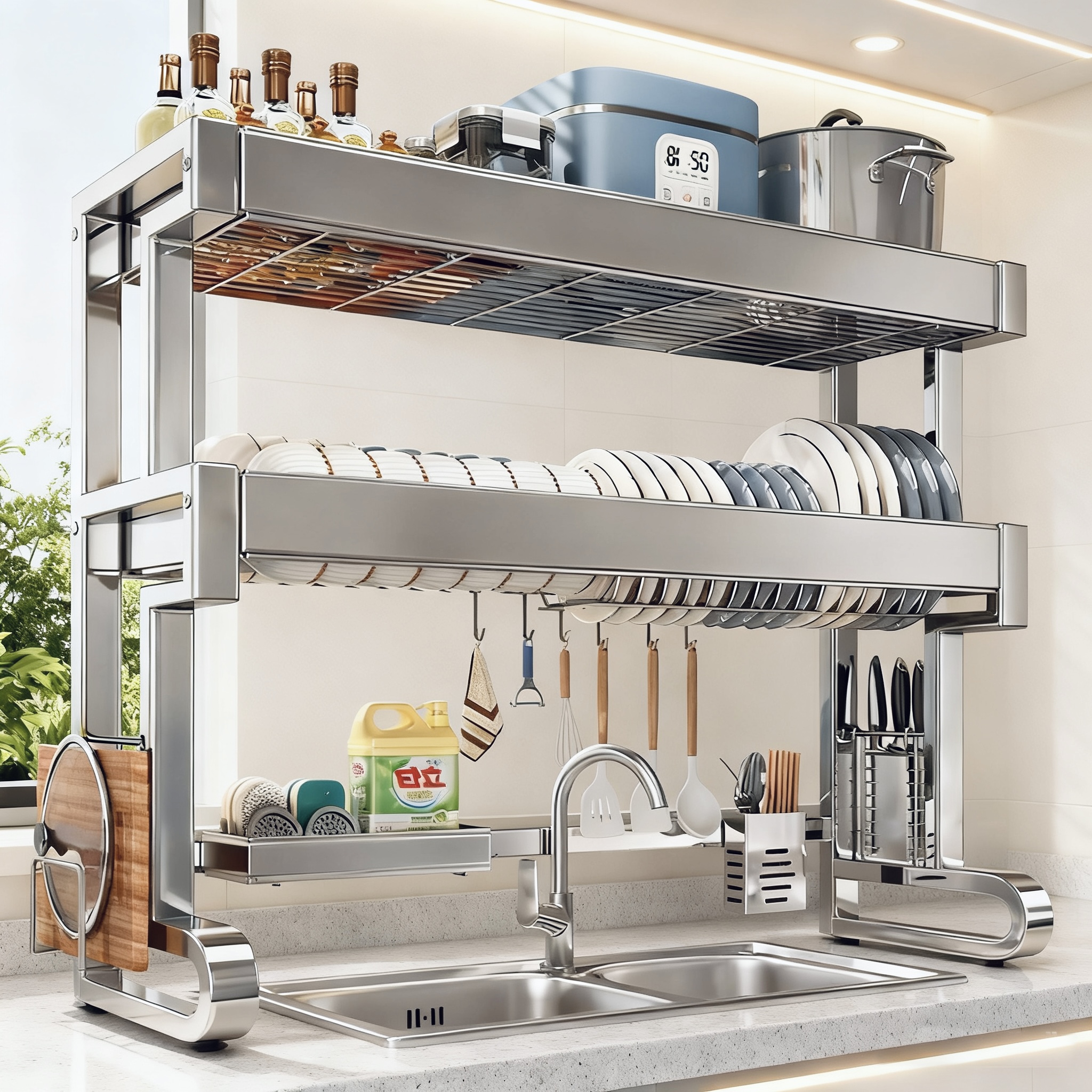 304不锈钢厨房水槽置物架