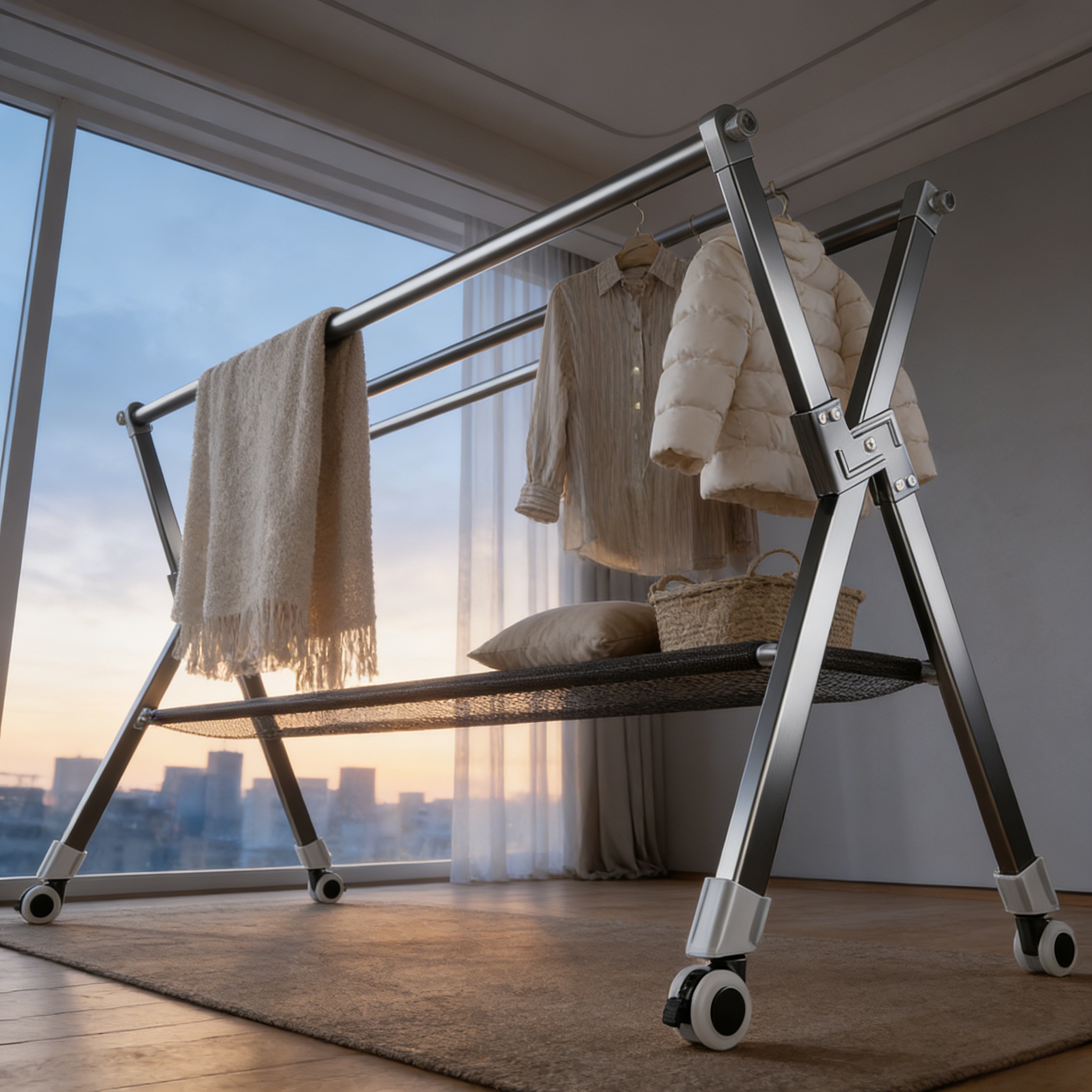 【防风晾衣架】稳承全家衣被