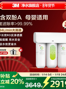 【品牌补贴】3M净水器家用直饮自来水厨下过滤RO反渗透纯水机S620