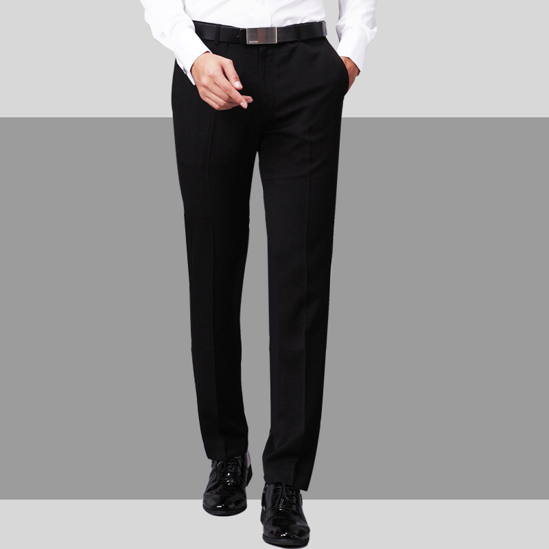 G新款2000西裤男秋季修身免烫正装直筒西服裤黑色斜纹男士西装裤