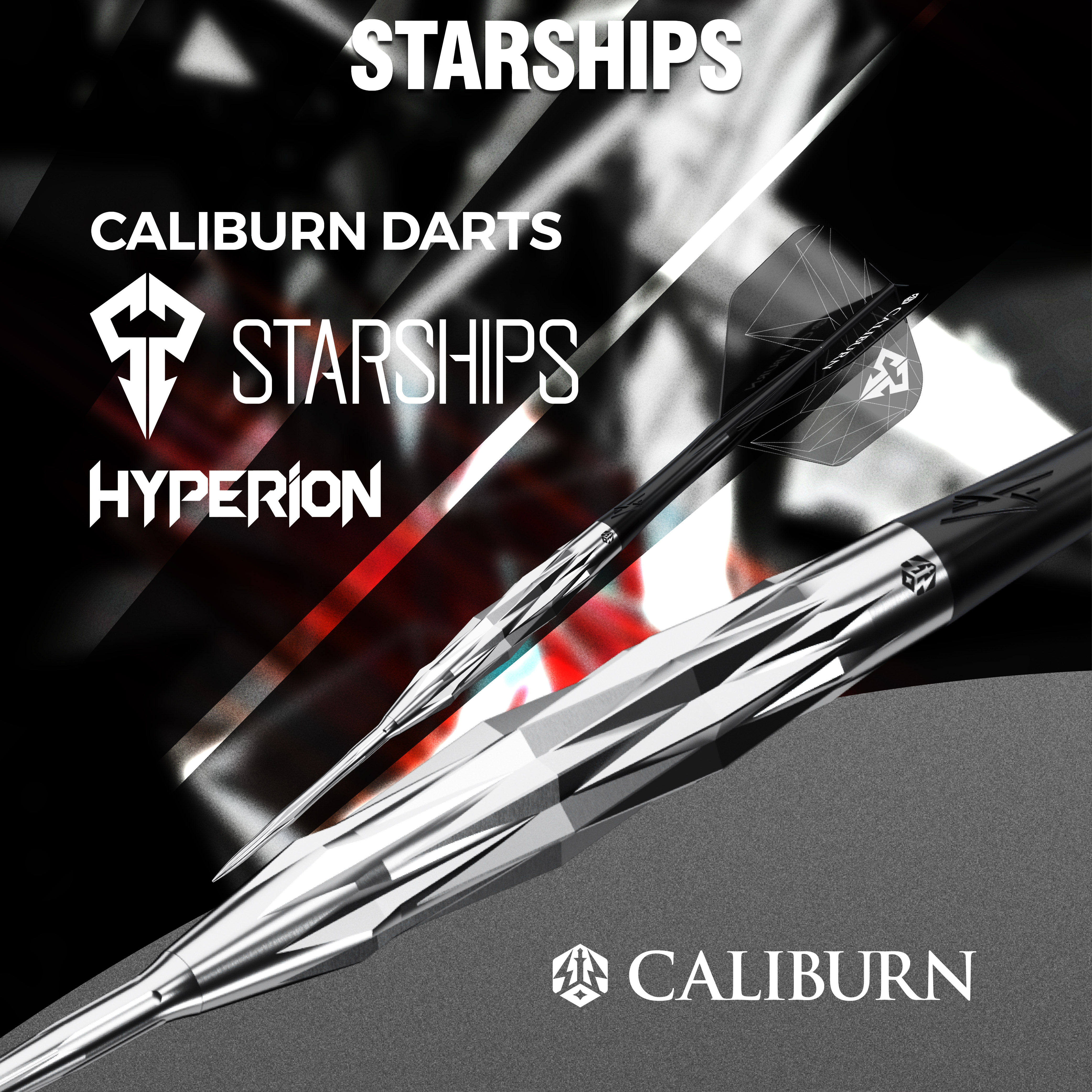 新品CALIBURN九牌星舰系列Hyperion 95%钨钢专业硬式飞镖三支套装