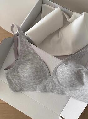 Yuxi Bra 深v大胸显小聚拢内衣女无痕隐形防下垂收副乳文胸美背夏