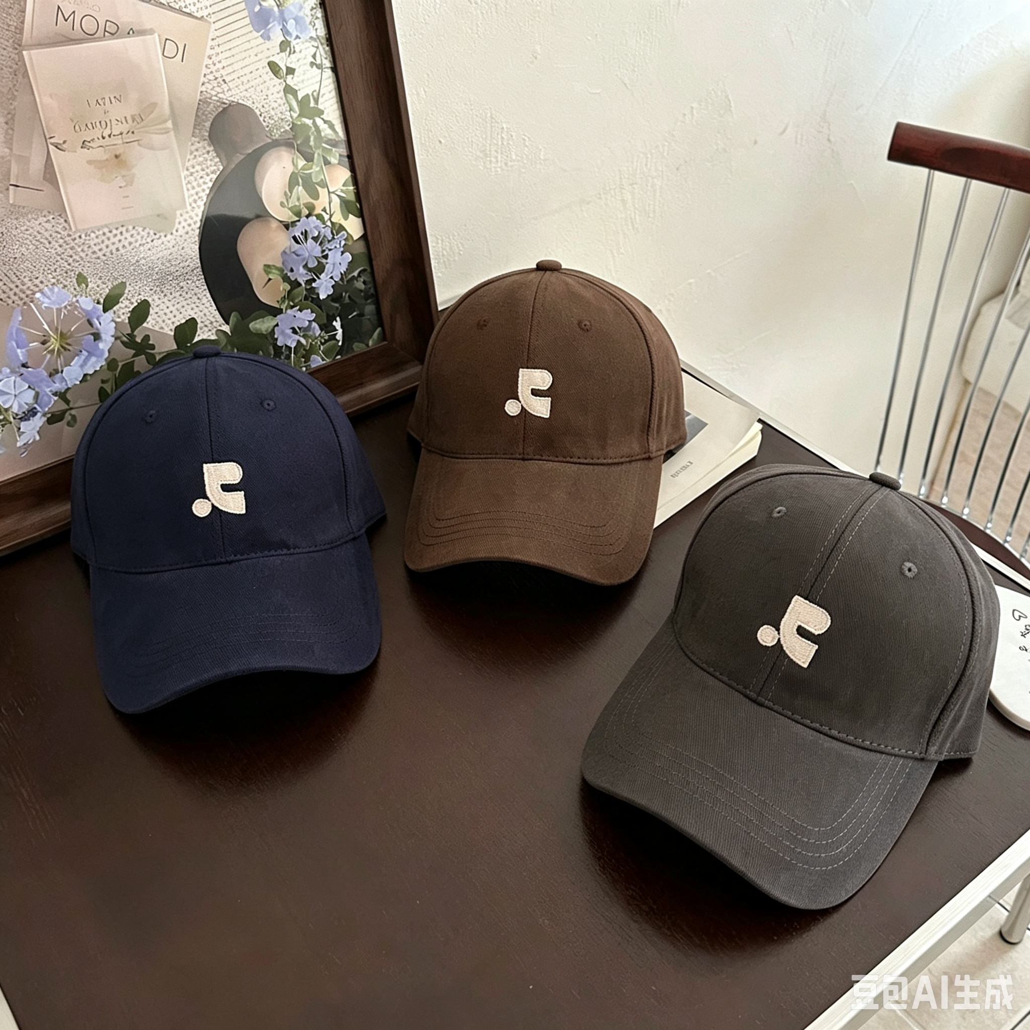 凸凸服配半硬顶磨毛棒球帽简约加大帽子显脸小鸭舌帽刺绣加宽帽檐