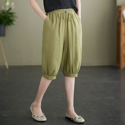 棉麻冰丝中老年灯笼裤女