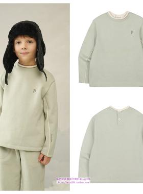 been韩国直邮代购2024秋冬儿童浅卡薄绒套头长袖T恤童装100-165