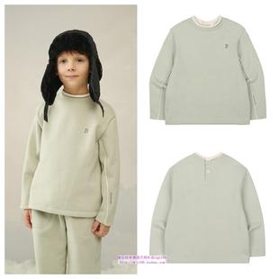 100 T恤童装 165 2024秋冬儿童浅卡薄绒套头长袖 been韩国直邮代购