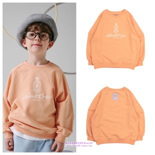 110 T恤童装 155 2024春秋儿童橙色套头休闲长袖 been韩国直邮代购
