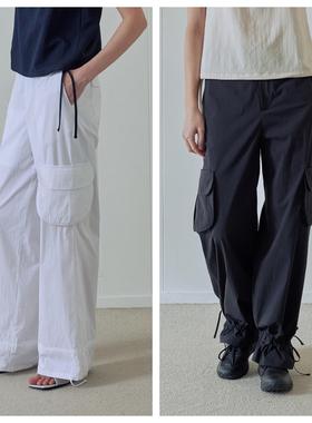 韩国afterhours直邮代购2025春秋复古百搭休闲束脚抽绳口袋长裤