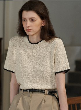 韩国andneeds直邮代购2025春秋女装针织衫短袖百搭时尚休闲上衣