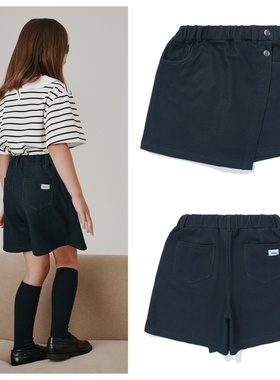 been韩国直邮代购2025秋春儿童i海军蓝裙裤时尚短裤童装100-165