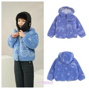 100 外套童装 165 2024秋冬儿童蓝色毛绒连帽保暖长袖 been韩国代购