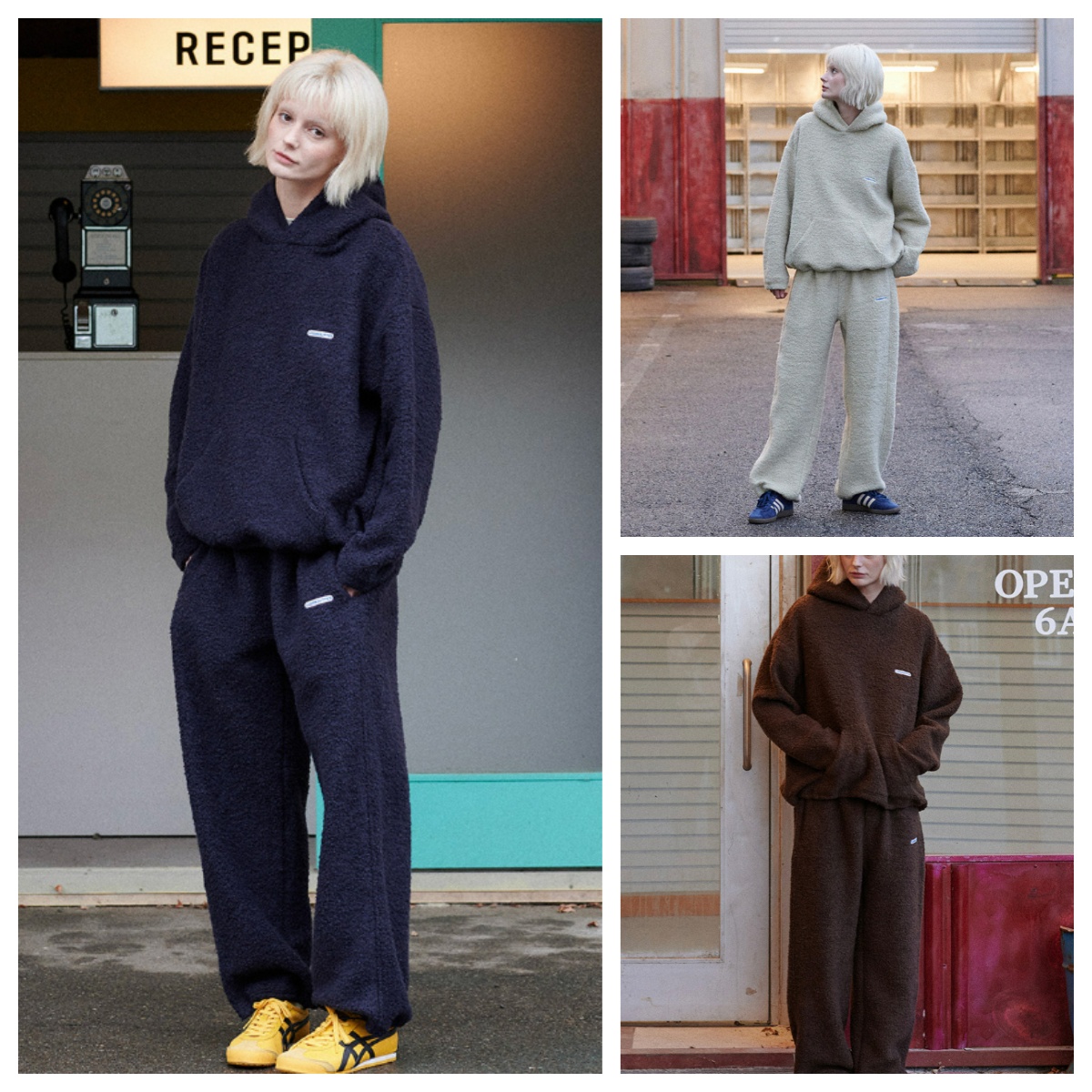 韩国greenbutter直邮代购2025秋冬女装时尚休闲连帽卫衣裤子套装