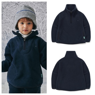 165 100 been韩国直邮代购 2025秋冬儿童休闲半拉链高领卫衣童装