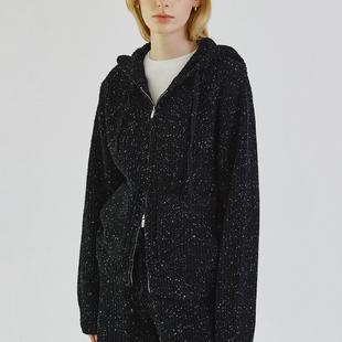 羊毛混纺连帽针织外套上衣 2024秋冬女装 韩国STEP AROUND直邮代购