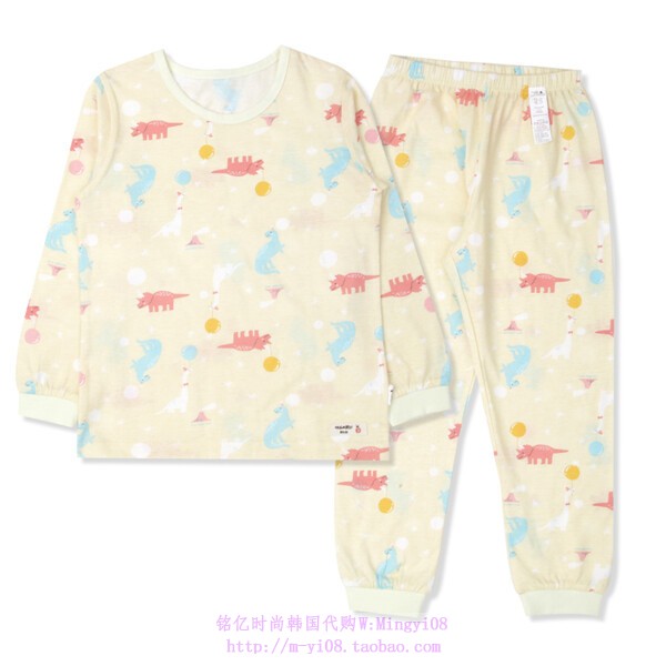 organic mom有机妈妈韩国代购2023春秋儿童恐龙家居套装110-150