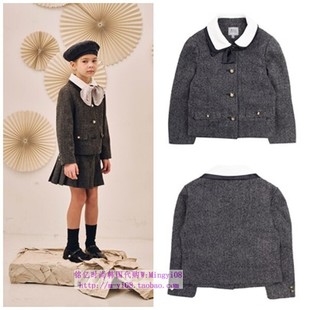110 been韩国代购 外套童装 开衫 165 2024春秋儿童灰色淑女休闲长袖