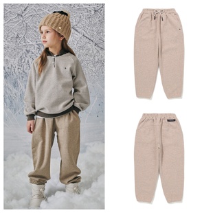 100 童装 165 2025秋冬男女儿童米色加绒宽松长裤 been韩国直邮代购